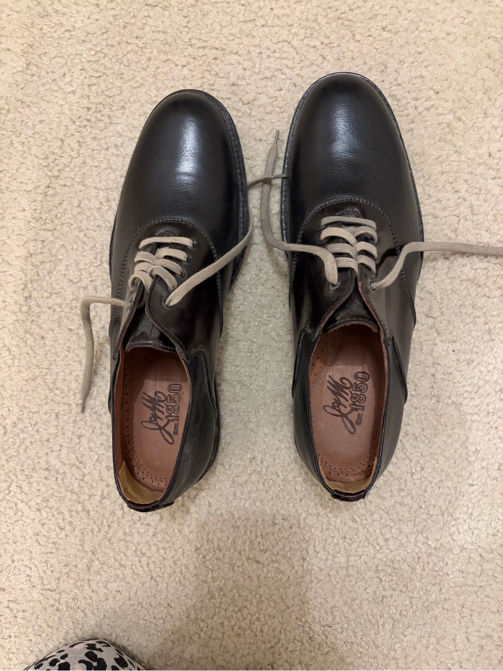 Men's Black Leather Derby Shoes with Contrasting Laces